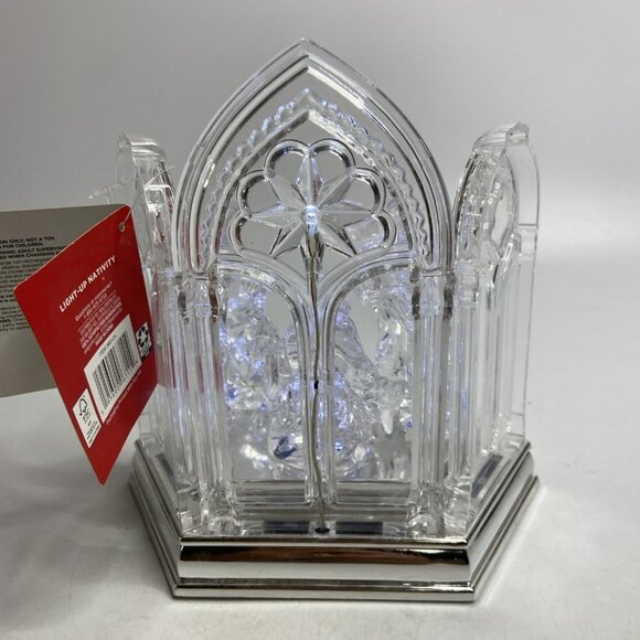 Happy Holiday Christmas Nativity Manger Light Up Musical Acrylic Plays Songs 7.7 - Picture 4 of 11